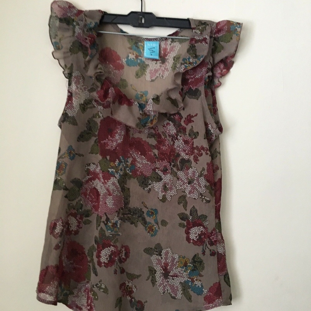 h.i.p Brown sleeveless JUNIORS Medium TOP/BLOUSE